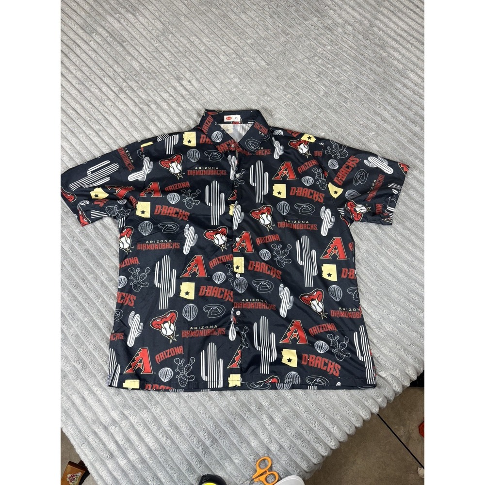 Arizona Diamondbacks SGA Tyson Men's Casual Button Up‎ Shirt XL Black Baseball